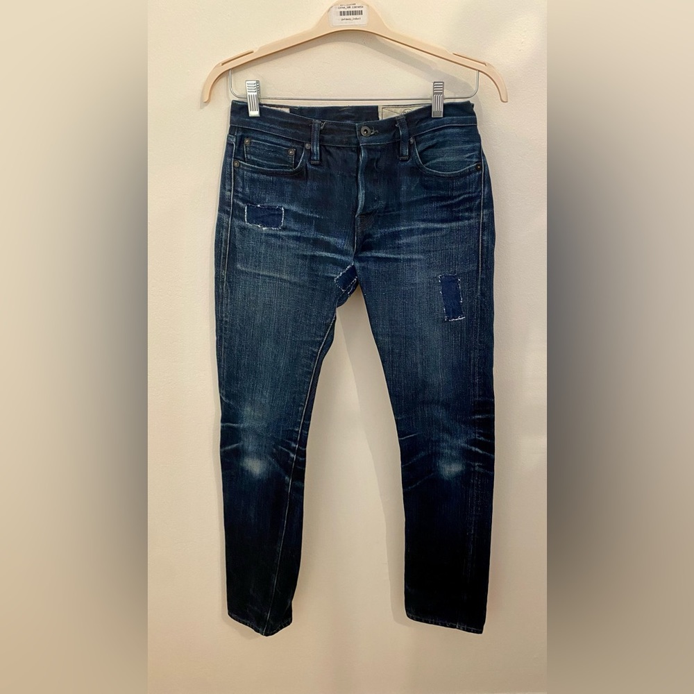 Rogue Territory Unsanforized Denim Jeans with custom mends Waist 29” Inseam 30”